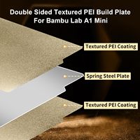 Pelat Baja Pegas PEI Bertekstur Dua Sisi 184x184mm yang Dapat Disesuaikan untuk Pencetakan 3D, Mudah Melepas Cetakan, Bambu A1 Mini China GUA