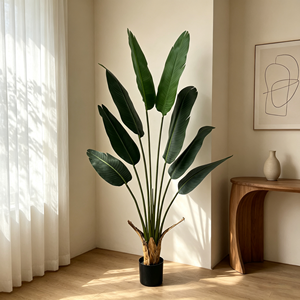 Vendita Diretta dalla Fabbrica Nuove Piante Artificiali in Plastica Effetto Reale Palma del Viaggiatore per Grandi Piante da Interno - Product Image 2
