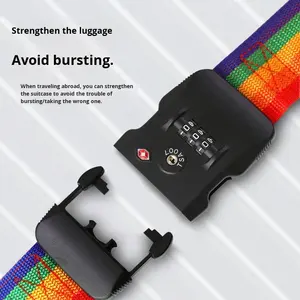 Sangles de sac de voyage réglables avec logo personnalisé, sangles de <span class=keywords><strong>valise</strong></span>, sangles de bagages, <span class=keywords><strong>cadenas</strong></span> à combinaison TSA, <span class=keywords><strong>sangle</strong></span> de bagages - Product Image 3