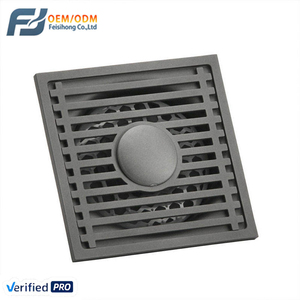 Desagüe de Piso Cuadrado Moderno de Acero Inoxidable 304, Color Gris Metálico, Gran Flujo, Antiolores, para Baño, <span class=keywords><strong>Ducha</strong></span>, Balcón, Hogar, Hotel, Lavadero - Product Image 1