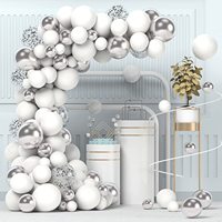 Huming – guirlande de ballons blanc argenté pour adulte, accessoires de fête, ensemble de luxe, anniversaire, mariage, décoration de fête, Kit d'arc de ballons