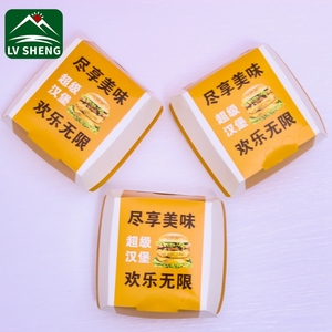 Kotak Kemasan Hamburger Kentang Goreng Sekali Pakai Putih Cetakan Kustom Kemasan Kotak Kardus Kertas <span class=keywords><strong>Burger</strong></span> - Product Image 5