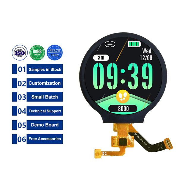 Small Round 1.6 Inch 400*400 Circular TFT LCD Display for Smart Watch LCD Screen Module with Capacitive Touch Panel MIPI ST7797
