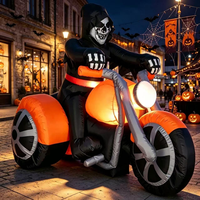 Décoration gonflable d'Halloween : Moto du Grim Reaper lumineuse, décoration gonflable personnalisée pour l'extérieur