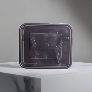 Fiambrera desechable PET reciclable de Taiwán con diseño de rejilla, embalaje de comida rápida para llevar para Pizza, sándwich, galletas, pastel, fruta - Product Image 1