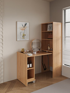<span class=keywords><strong>Bureau</strong></span> et bibliothèque combinés pliables en bois massif à plusieurs niveaux, fixation murale, finition sans peinture ; Table d'angle rétractable pour étude/<span class=keywords><strong>bureau</strong></span> - Product Image 1