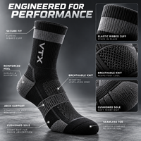 Chaussettes de sport personnalisées respirantes et rembourrées avec soutien de la voûte plantaire, chaussettes d'entraînement avec logo personnalisé, fabricant OEM ODM