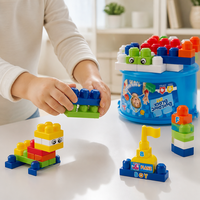 Blocs de construction en plastique ABS à grandes particules, 38 pièces, jouet éducatif de construction, jouet STEM pour enfants unisexe, briques de grande taille