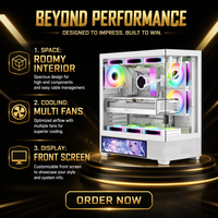 Casing Komputer Putih TDB1302W Golden Marketing PC Case SPCC Kaca Tempered ATX EATX Gaming