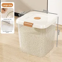 Distributeur de stockage en plastique, anti-insectes, anti-humidité, pot de stockage hermétique transparent pour riz et farine