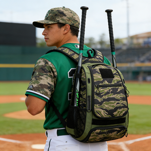 Mochila de béisbol KOP / OEM K25S01 con diseño de camuflaje verde, bolsa para bate de softbol - Product Image 1