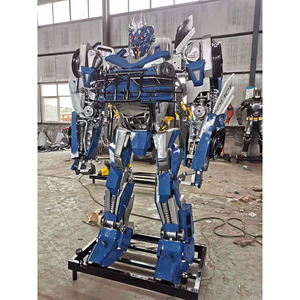 Precio de Fábrica, Enorme Estatua de Transformer de Acero Inoxidable, Estatua de Optimus Prime de Metal para Exteriores, Escultura de Iron Bumblebee con Luces LED - Product Image 5