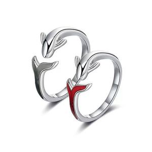 Anillos De Pareja Silver Plated Fish Tail Creative <b>Couple</b> <b>Ring</b> Wedding <b>Ring</b> Adjustable Open Wedding <b>Couple</b> <b>Ring</b> - Product Image 6