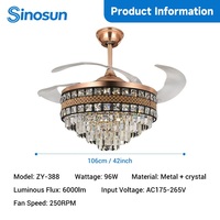 Vente directe d'usine OEM/ODM, ventilateur de plafond LED invisible moderne de style nordique, 42 pouces, 3 pales, télécommande, variateur d'intensité