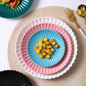 Personnalité créative nordique vaisselle en céramique givrée Steak pâtes salade assiette en forme de fleur plateau à Sushi plats - Product Image 5