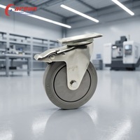 Roulettes pivotantes en zinc de moyenne capacité avec roulement à billes, roue en caoutchouc Performa de 5 pouces de diamètre, capacité de charge de 136 kg, roulettes industrielles