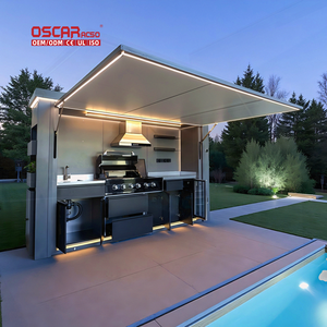Cocina Exterior Personalizable de Acero Inoxidable Resistente al Moho, con Puerta Lateral y Colores Fríos para Patio, Jardín o Terraza - Product Image 1