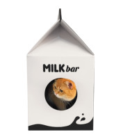 Nouveau design Boîte à lait en forme de chat Maison à gratter Lit Cages pour animaux de compagnie Maison de chat portable pour animaux de compagnie