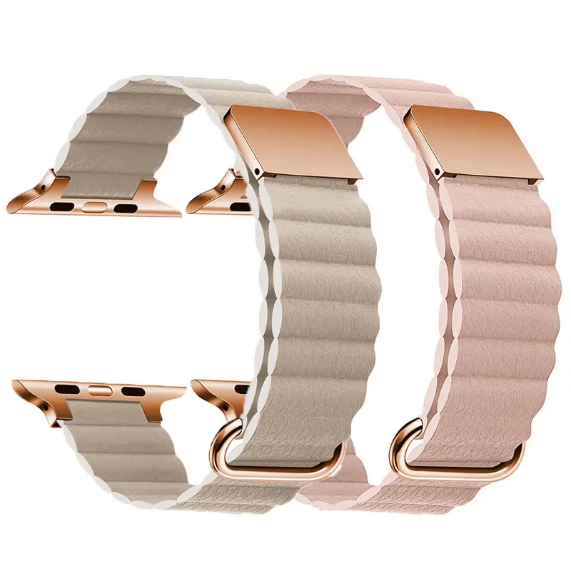 Dropshipping Soft Microfiber Strap for Applewatch Band 44mm 40mm 41mm 45mm Magnetic Leather Band for IWatch Series 8 7 6 5 SE 4
