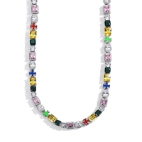 YYN Collier chaîne pour pull unisexe, style Hip-hop, zircon coloré, tendance dopamine, populaire sur internet