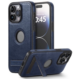 เคสโทรศัพท์หนัง PU ดีไซน์สำหรับ iPhone 16 15 14 13 12 Pro Max พร้อมขาตั้ง รุ่นใหม่ ลายโลโก้ เคสโทรศัพท์มือถือ - Product Image 3