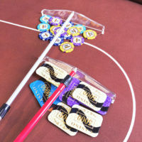 Râteau pliable en acrylique à 2 sections pour la collecte des jetons de poker, conception portable, manche en aluminium durable pour l'organisation des jetons sur la table de casino