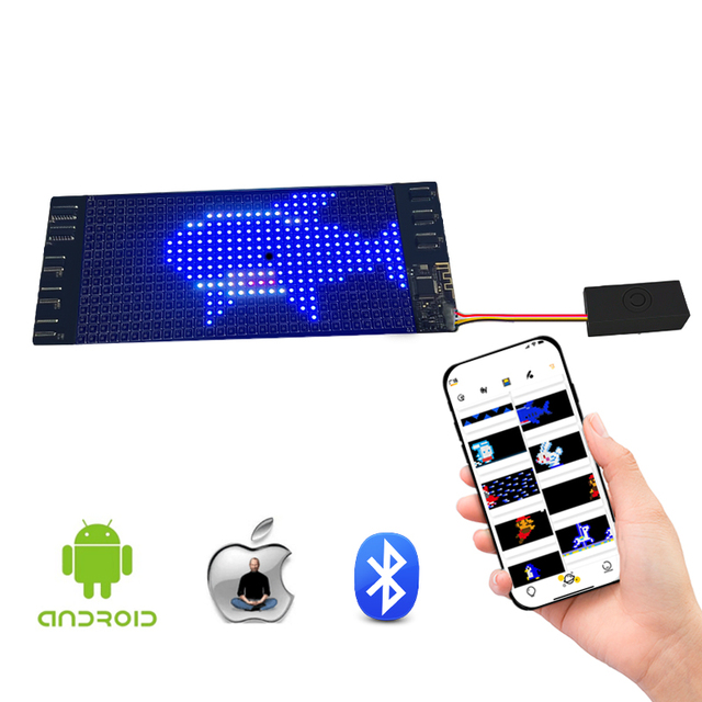App-Controlled RGB LED Display Screen Programmable Soft Flexible Digital Panels for Car Shop Sign Board for Buildings Home Use