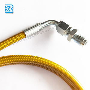 Tubo Flessibile Freno in Acciaio Inox -3AN Dritto 90 Gradi Cromato con Raccordo Femmina M10*1.0 AN3 - Product Image 4