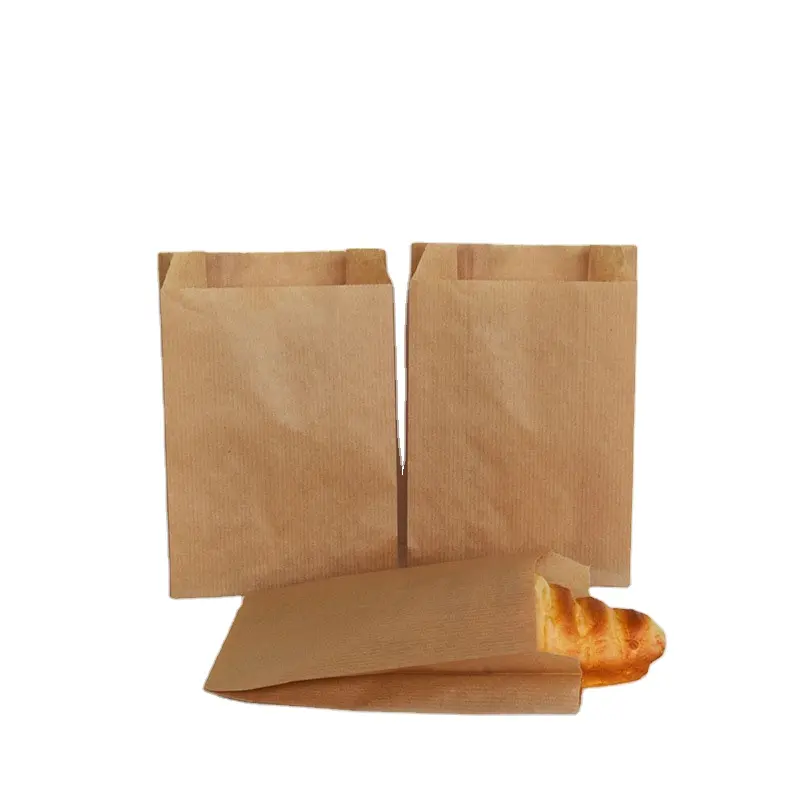 Özel kahverengi Kraft kağıt yağ geçirmez paket gıda ambalaj kızartması kızarmış çanta tavuk ekmek Hamburger Burrito aperatif gıda çantası