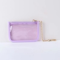 Nouvelle mode 2024, porte-monnaie miniature transparent en PVC imperméable avec fermeture éclair, motif bonbon, petit format, avec porte-clés, unisexe