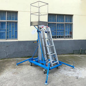 Taşınabilir Tek Direkli Merdiven El Kranklı Tırmanma Mobil Kaldırma Makinesi Depo İtici Araç Alüminyum Tek Kişilik Platform - Product Image 5