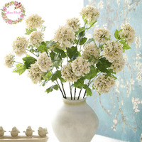 Bunga Hydrangea Latex Sentuhan Asli Warna Vintage Berkualitas Tinggi 3 Kepala Bunga Snowball untuk Dekorasi Pernikahan dan Rumah
