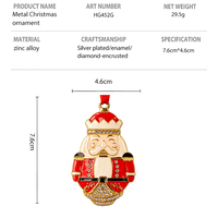 Pendentif de Noël Minion en métal de haute qualité, gravé sur mesure en usine, électroplaqué, avec relief tridimensionnel et décoration émaillée