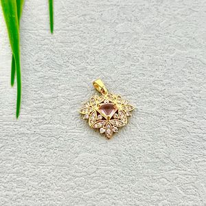 Collier pendentif tendance en forme de fleur, en alliage de zinc, serti pavé, ensemble de bijoux décontractés - Product Image 4