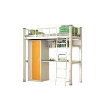 Lit et bureau combinés en acier, mobilier en acier pour appartements et dortoirs scolaires