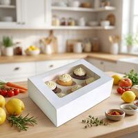 Boîte à gâteau blanche de 12x12x5 pouces, de qualité alimentaire, en gros, logo personnalisé, emballage en carton robuste pour boulangerie, à emporter et à offrir en cadeau