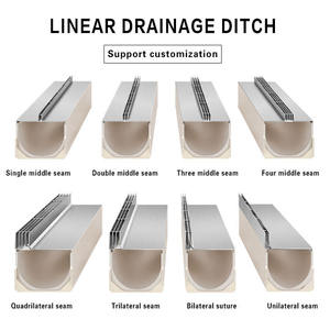Polymer <strong>Concrete</strong> U Shaped Trench <strong>Drain</strong> EN1433 Heel Proof Slot Grate for Commercial Kitchen &amp; Pool Deck - Product Image 3