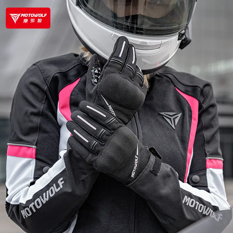 Motowolf thoáng khí Găng tay mùa hè cho phụ nữ cưỡi găng tay màn hình cảm ứng phụ kiện xe máy