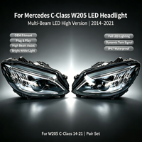Feux de voiture pour Benz W205, projecteur de phare, lentille, classe C, C180, C200, C260, C300, phare LED, feux de jour, accessoire automobile