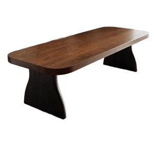 Solid Wood Slab Dining <b>Table</b> 5Cm Thick New Zealand <b>Pine</b> Top Rounded Corners Nordic Vintage Style Artistic Design - Product Image 5