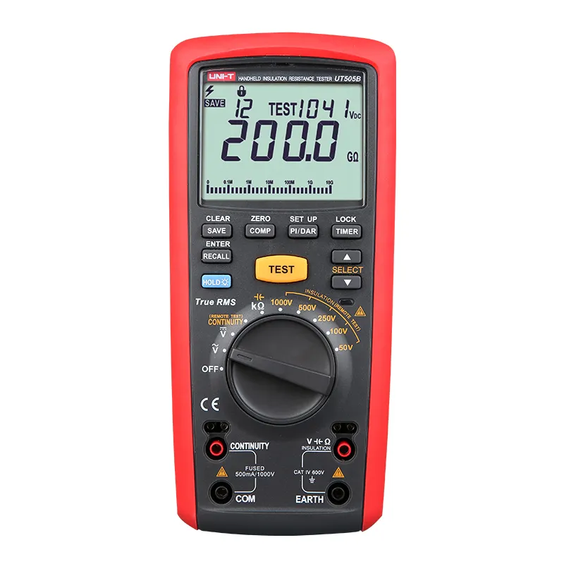 UNI-T UT505B el İzolasyon direnç test aleti 6000 sayısı PI/DAR ölçüm süreklilik iletim ölçüm dijital sadece