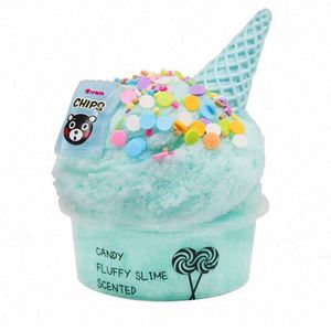 Mélange de slime bleu pour Noël, DIY, avec paillettes, breloques licorne et cœur, effet neige et nuage - Product Image 1