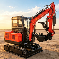 Mesin Excavator Mini Crawler, Mesin Penggali Kecil, Bersertifikasi ISO CE dan Euro 5 EPA Kubota Mini 3 Ton Bagger
