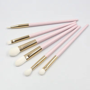Ensemble de 10 pinceaux de maquillage professionnels rose doré, poils doux haute densité, personnalisation de la marque, pinceaux cosmétiques pour le visage et les yeux - Product Image 6