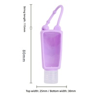 Housse de protection colorée en silicone pour flacon de désinfectant pour les mains, portable, pour voyage, avec porte-clés, pour mini-contenant