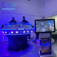 Simulador de Vuelo VR UFO para 5 Jugadores, Plataforma de Movimiento 360, Juego de Arcade de Disparos, Efectos Multisensoriales, Entretenimiento FEC Interior