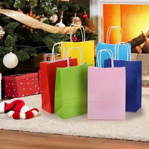 Custom Printed Recyclable Colored Kraft Paper Shopping <b>Bags</b> with Tinted Logo Wholesale Cheap Price Promotion - Product Image 4