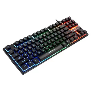 Clavier de jeu lumineux de haute qualité à 87 touches, avec caractères Eat Chicken, sensation mécanique, pour ordinateur portable et de bureau, clavier de jeu Esports - Product Image 1