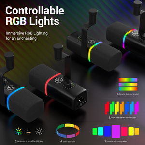 Microphone vocal carré RGB compact USB XLR professionnel ZTT32 pour diffusion en direct sur TikTok, <span class=keywords><strong>studio</strong></span> d'enregistrement et diffusion - Product Image 3