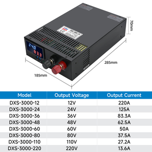 คุณภาพสูง 3000W AC 220V 110V ถึง DC 12V 220A จอแสดงผลดิจิตอลสวิตชิ่งพาวเวอร์ซัพพลายหม้อแปลงปรับได้ DXS-3000-12 - Product Image 5